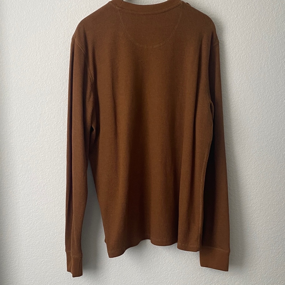 Classic Men's Long Sleeve Shirt in Rich Brown - Picture 2 of 3